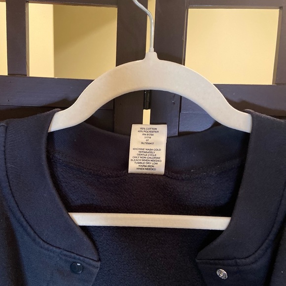 Black Sweatshirt Bomber Jacket - Picture 6 of 6